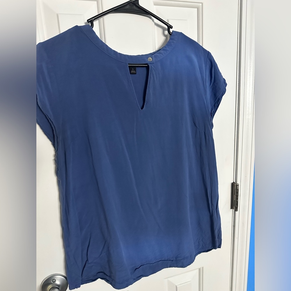 Blue blouse, soft material